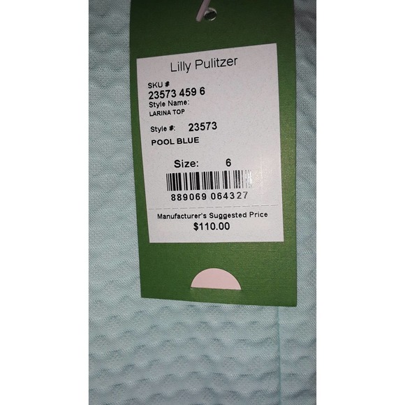 NWT Lilly Pulitzer Sz 6 LARINA Blue and Gold Halter Top - Picture 10 of 10